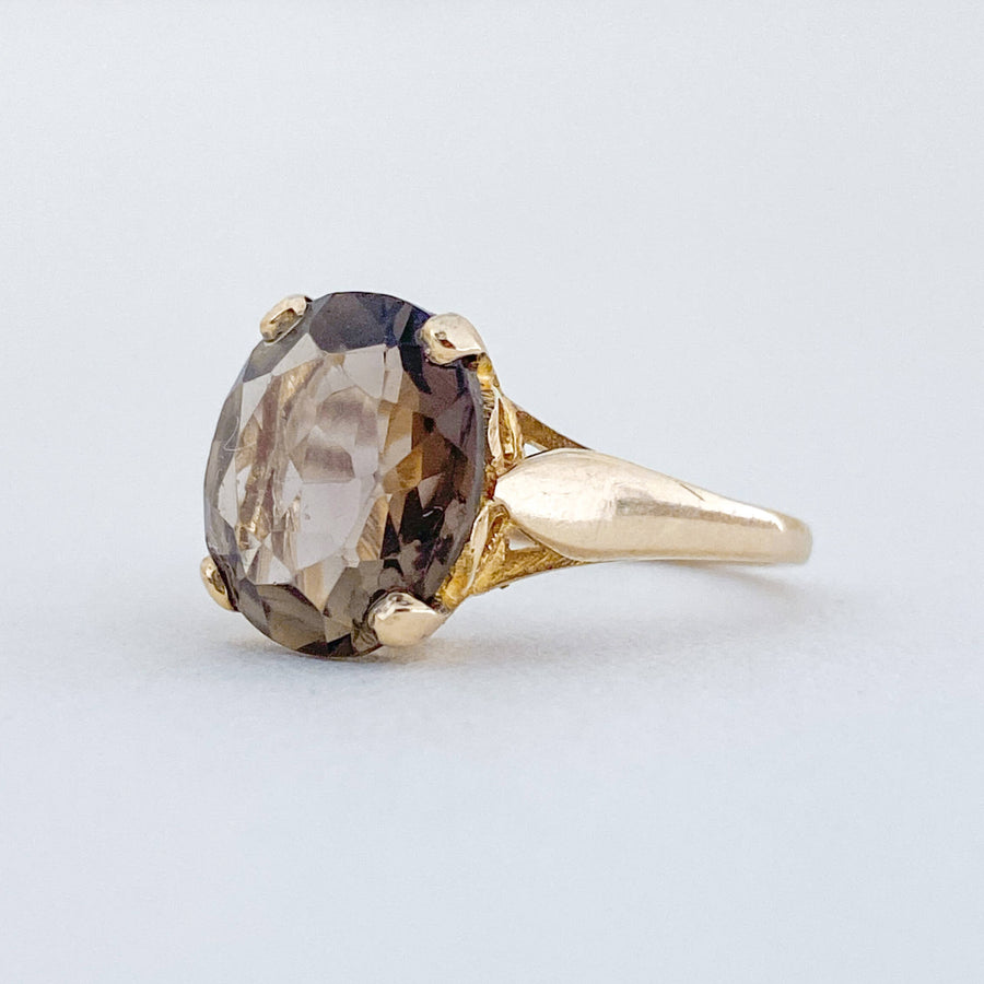 Vintage Smoky Quartz Coeurs Ring