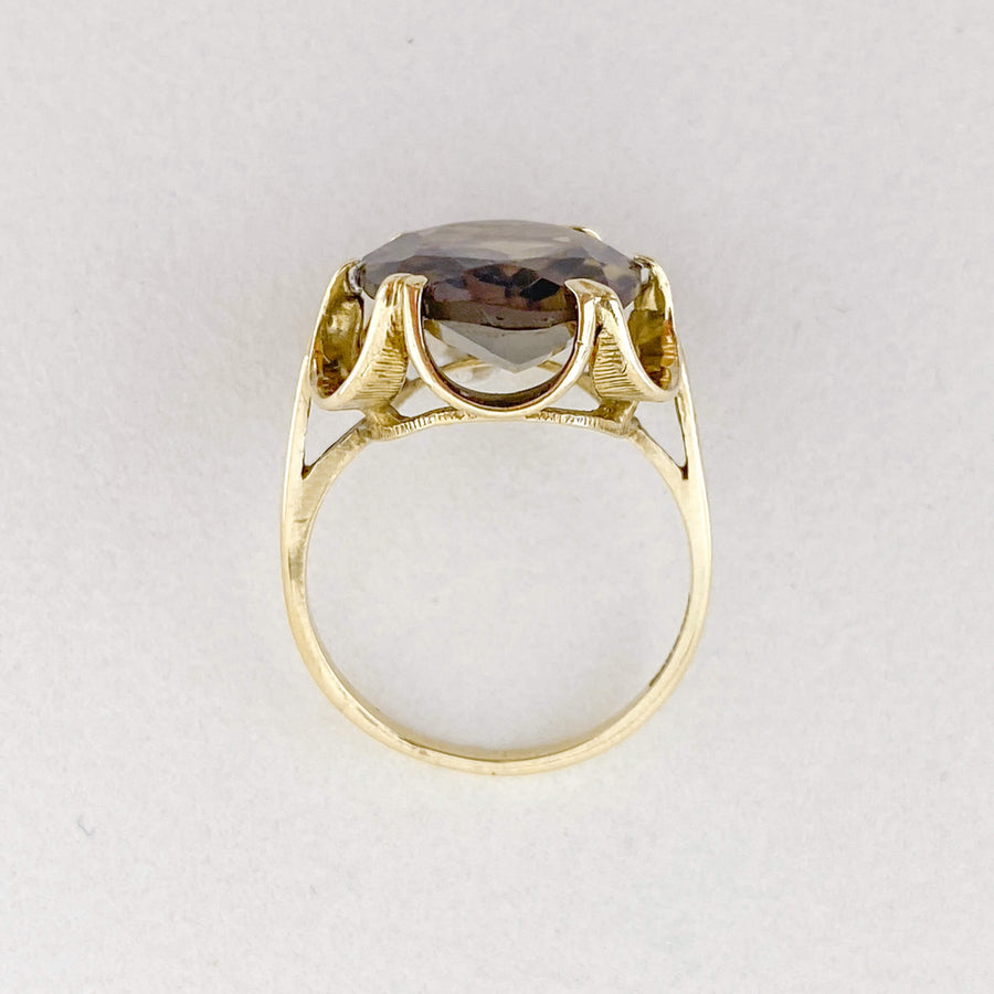 Vintage Smoky Quartz Crown Ring