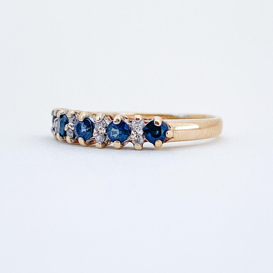 Vintage Sapphire & Diamond Half Eternity Ring