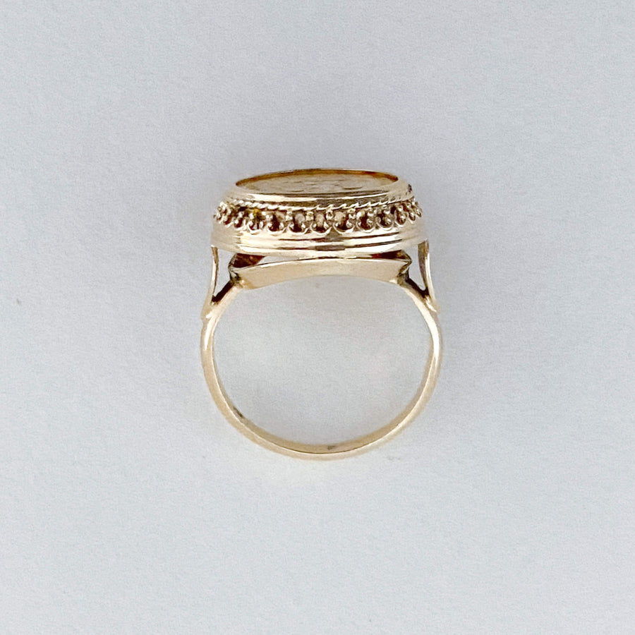 Vintage Coin Mexican Ornate Ring