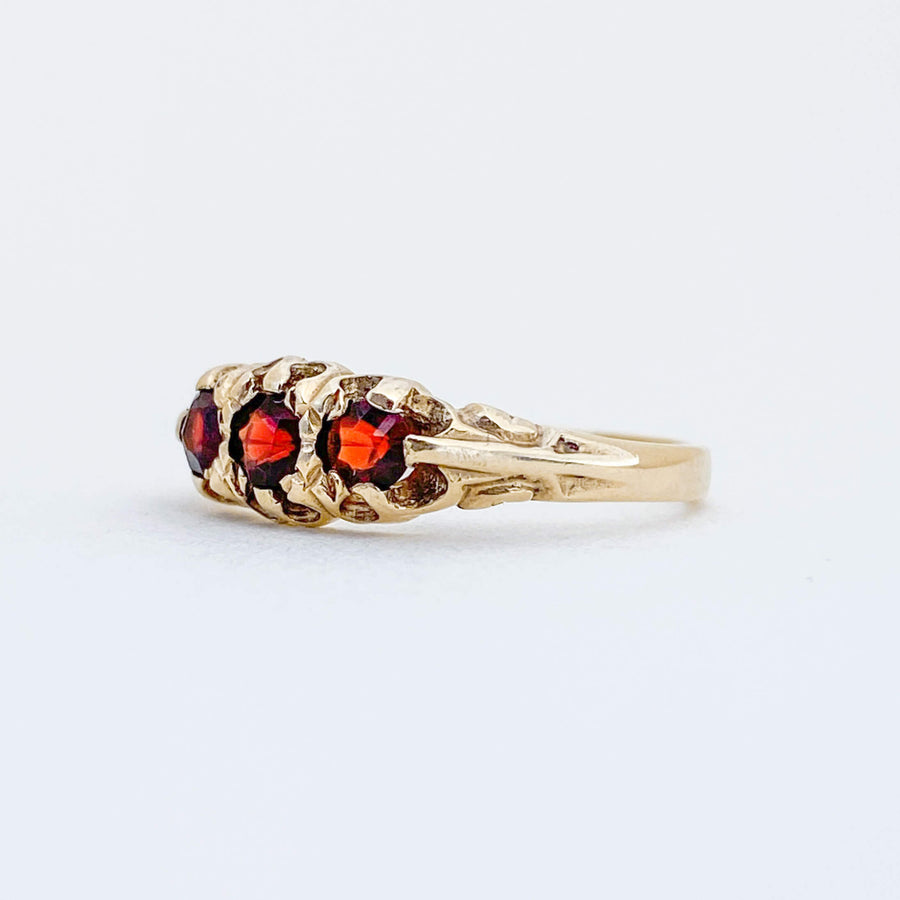 Vintage Garnet Trilogy Ring