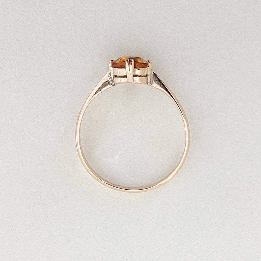 Vintage Citrine Cushion Ring