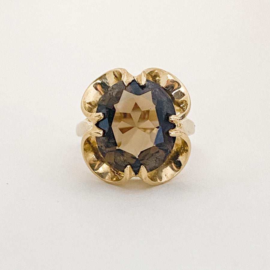 Vintage Smoky Quartz Crown Grande Ring