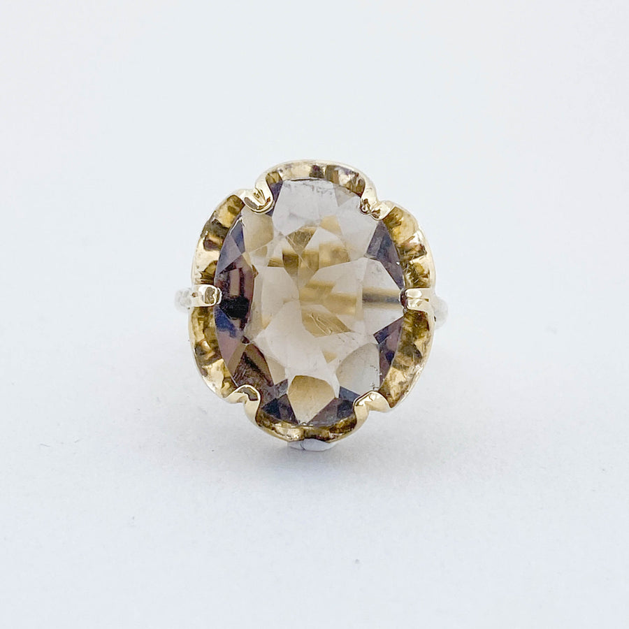 Vintage Smoky Quartz Crown Ring