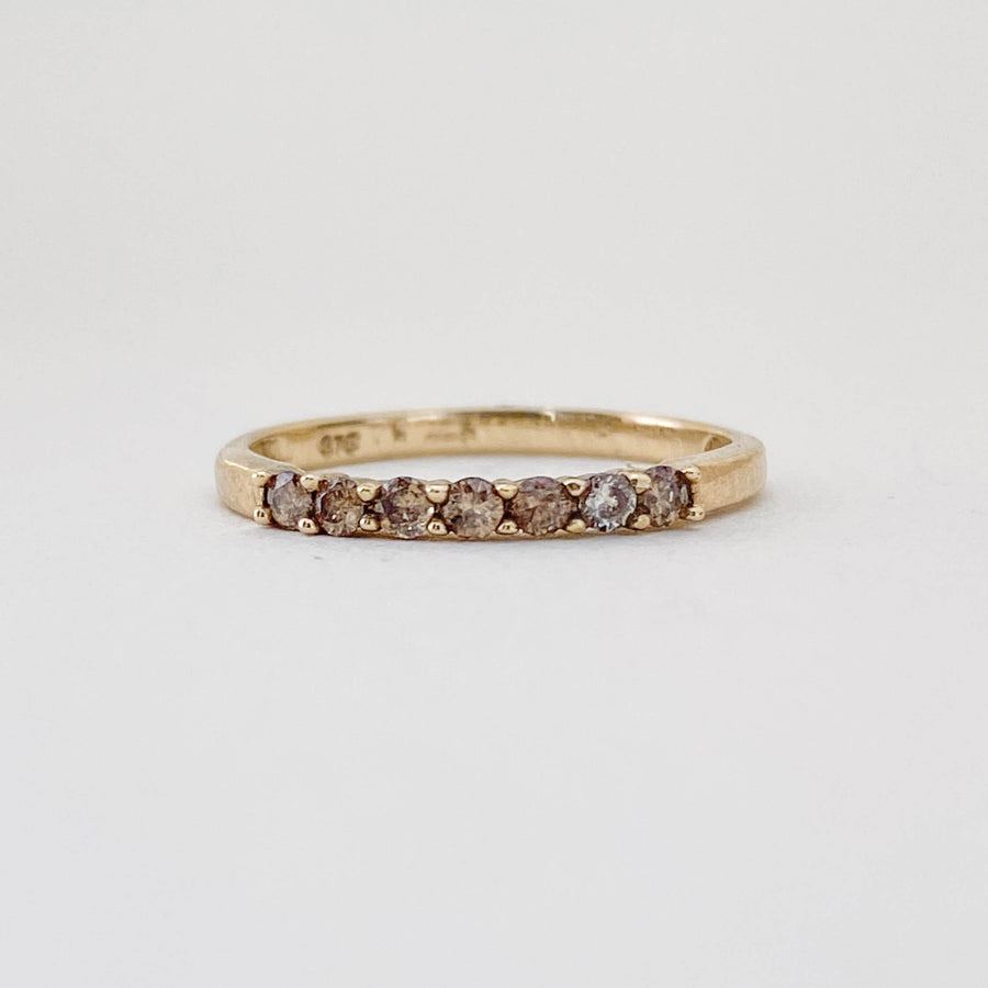 Vintage Champagne Diamond Half Eternity Ring