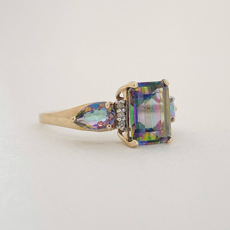 Vintage Mystic Topaz & Diamond Artemis Ring