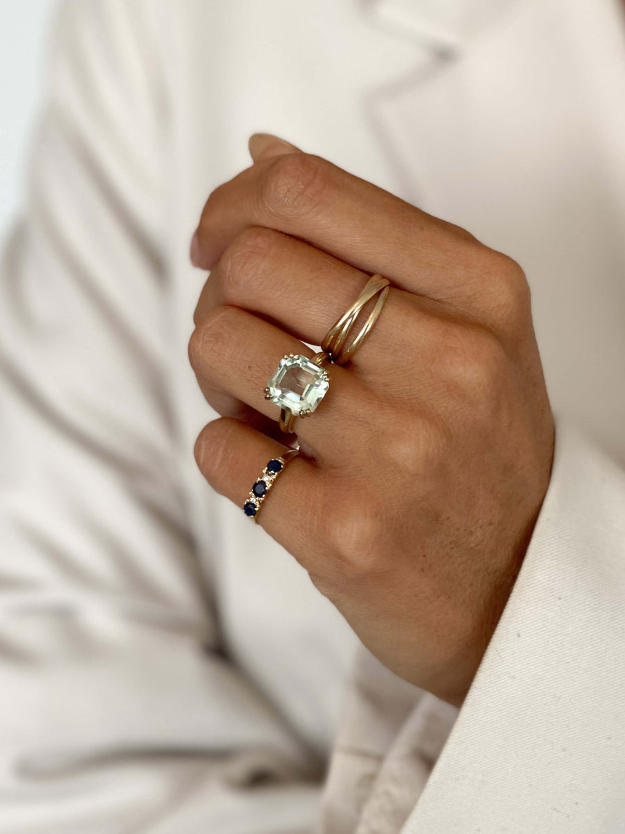 Vintage Sapphire & Diamond Half Eternity Ring