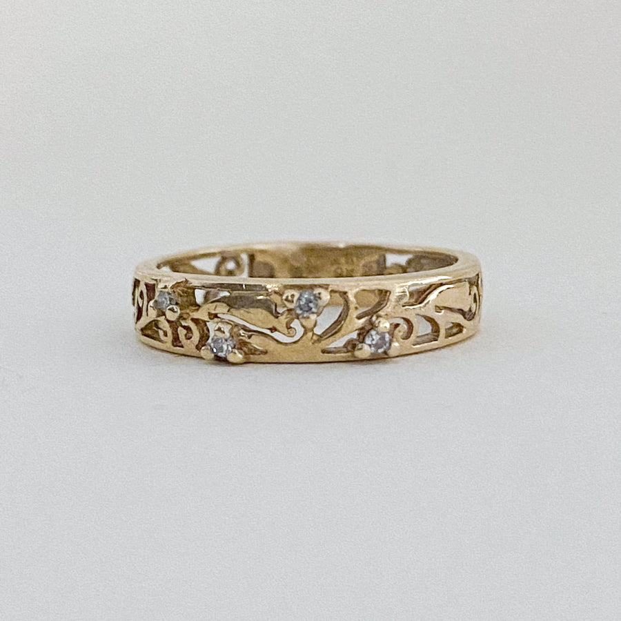 Vintage Diamond Ornate Ring