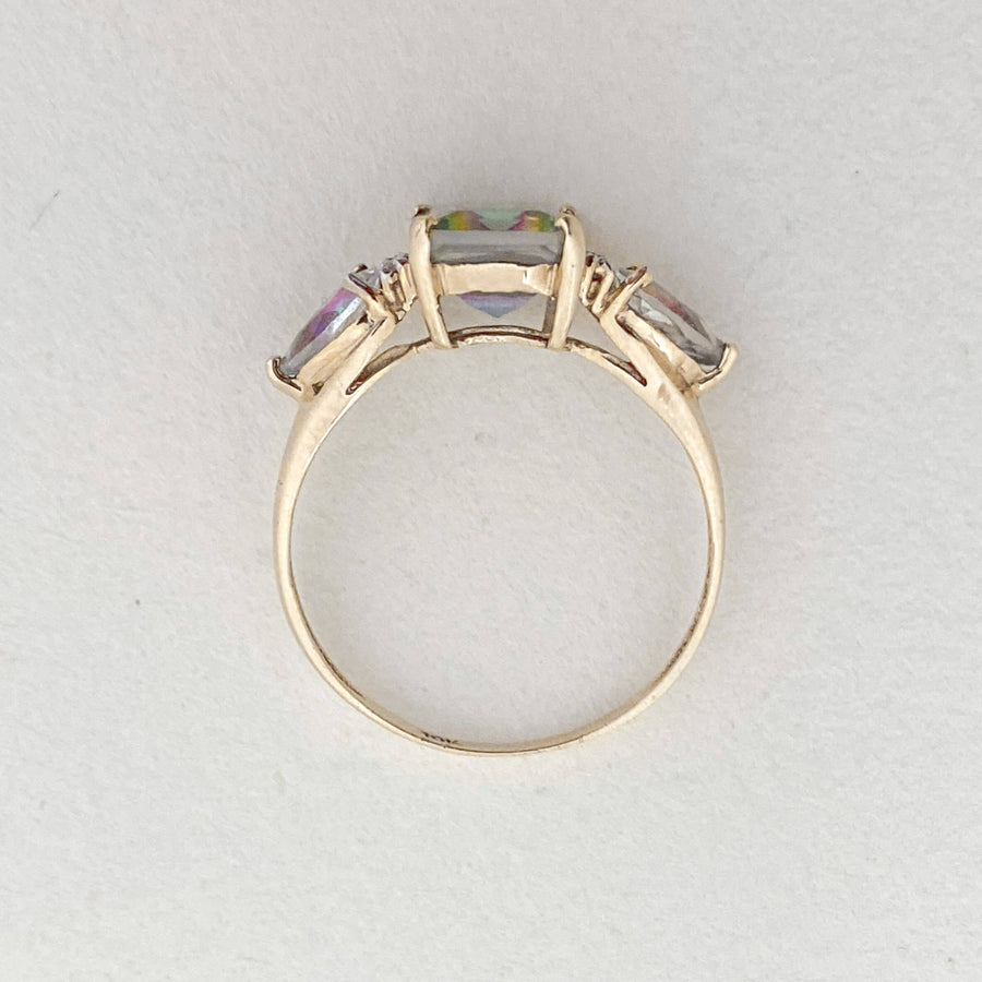 Vintage Mystic Topaz & Diamond Artemis Ring