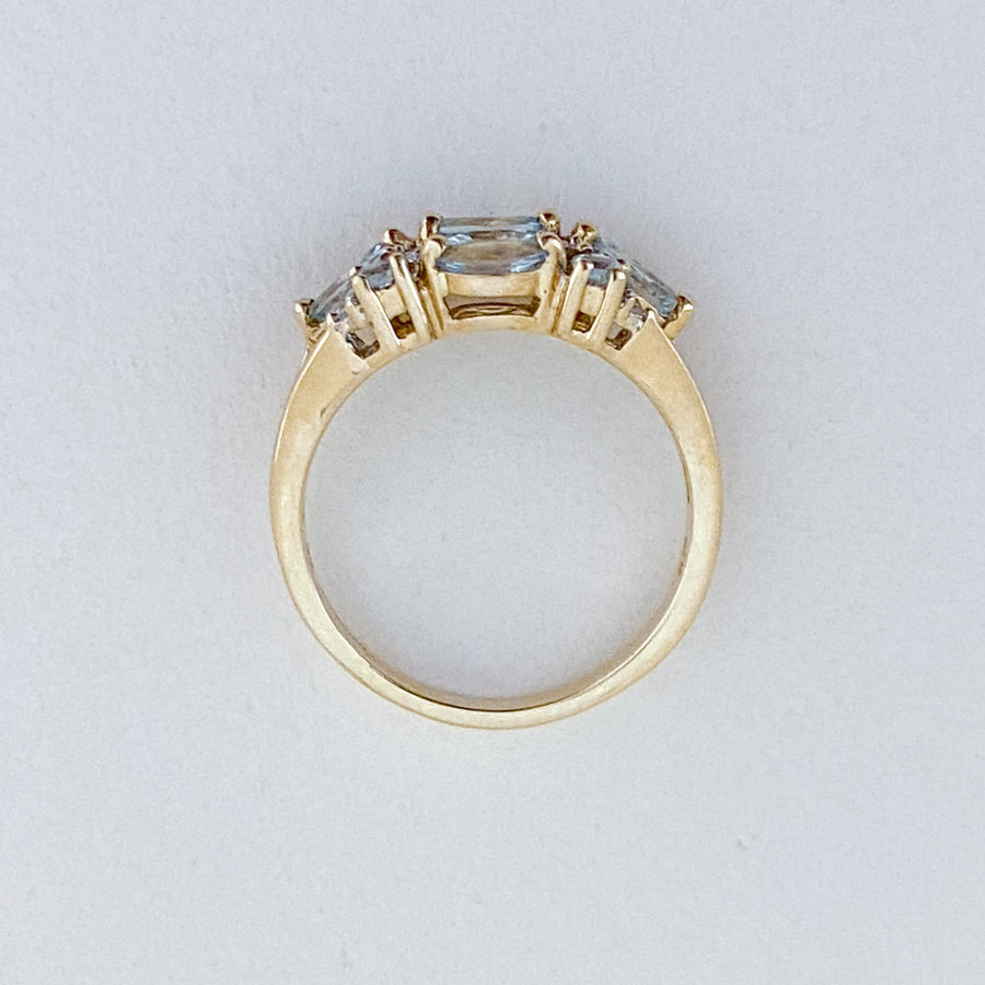Vintage Aquamarine & Diamond Oasis Ring