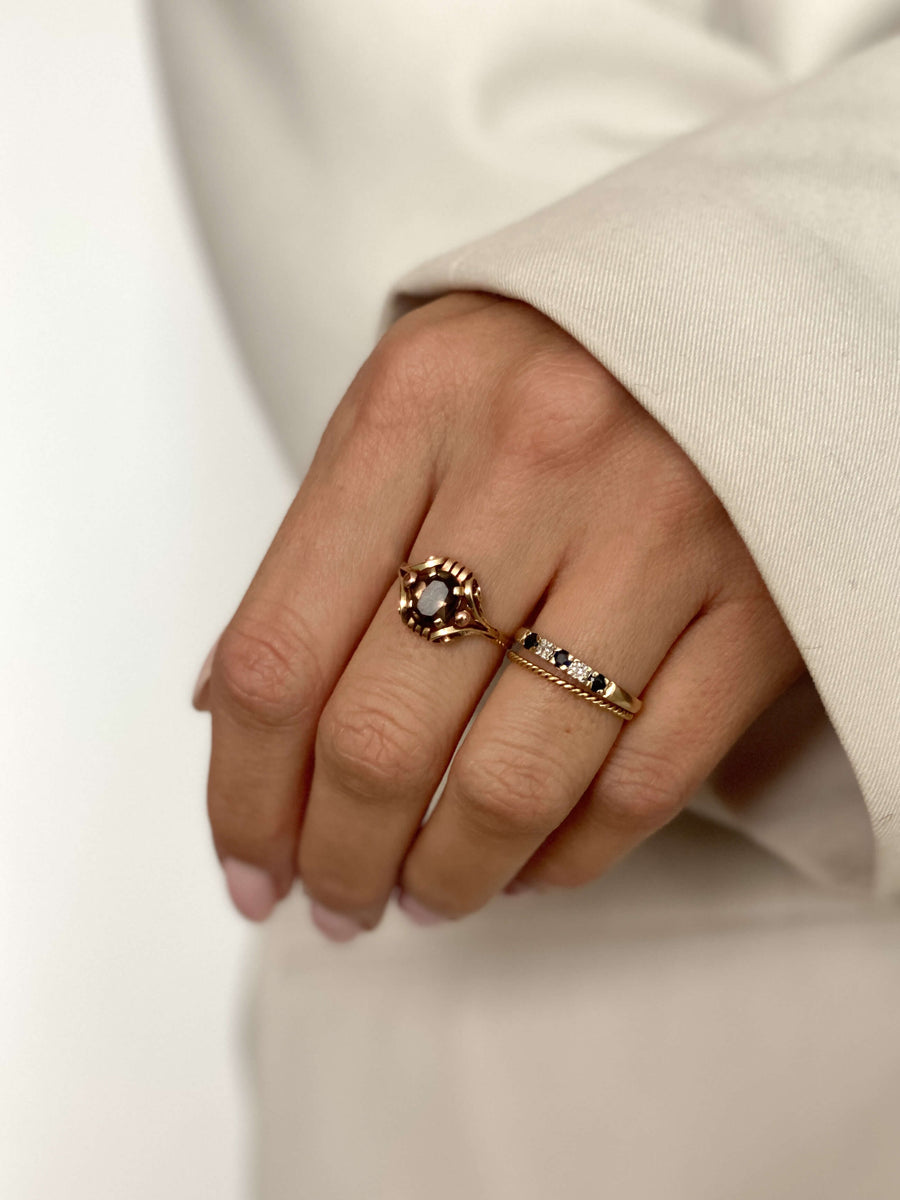 Vintage Sapphire & Diamond Half Eternity Ring