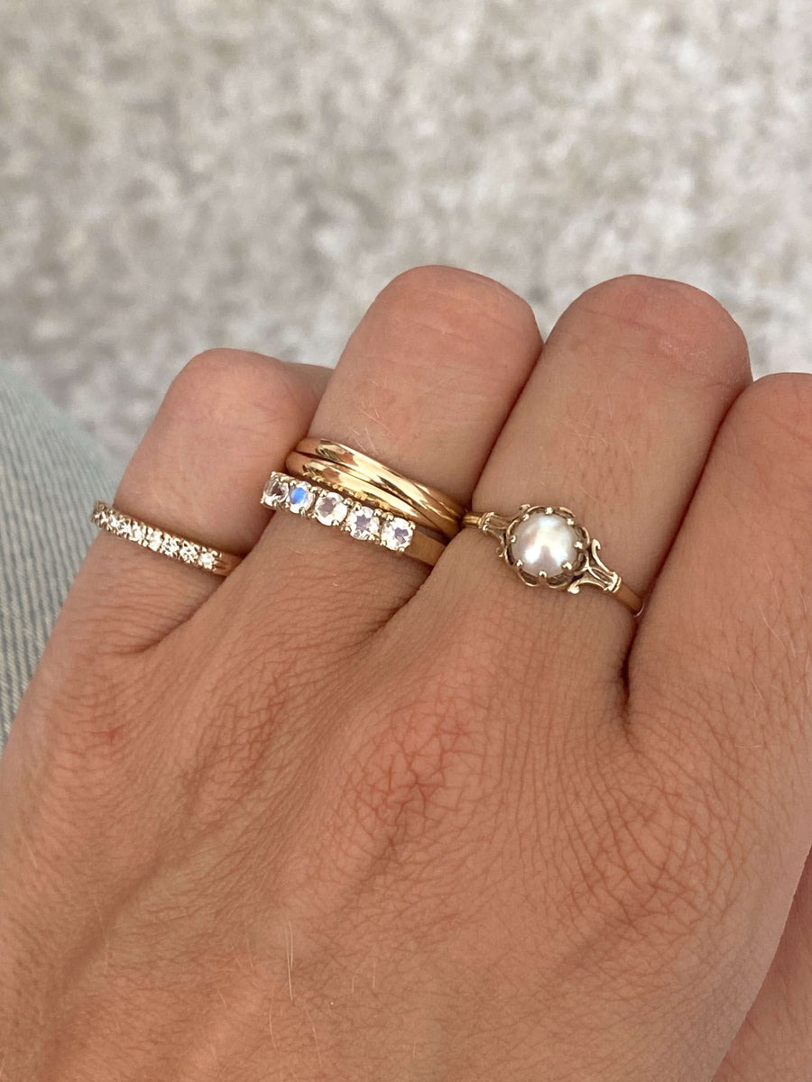 Vintage Diamond Half Eternity Ring