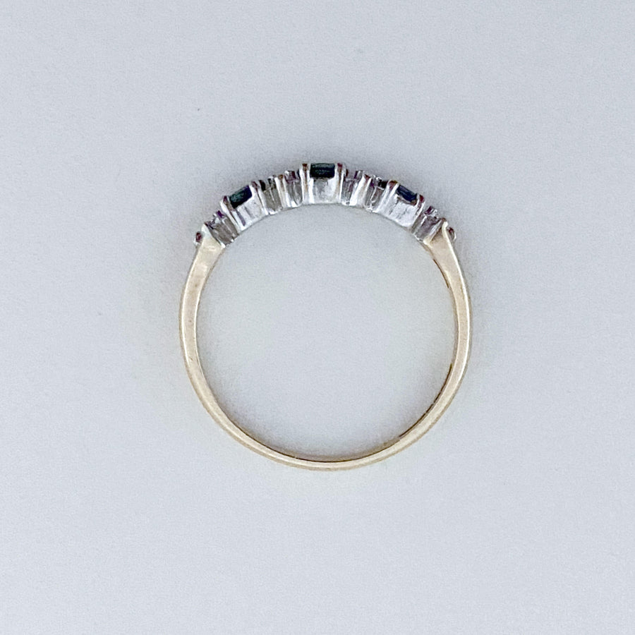 Vintage Sapphire & Diamond Half Eternity Ring