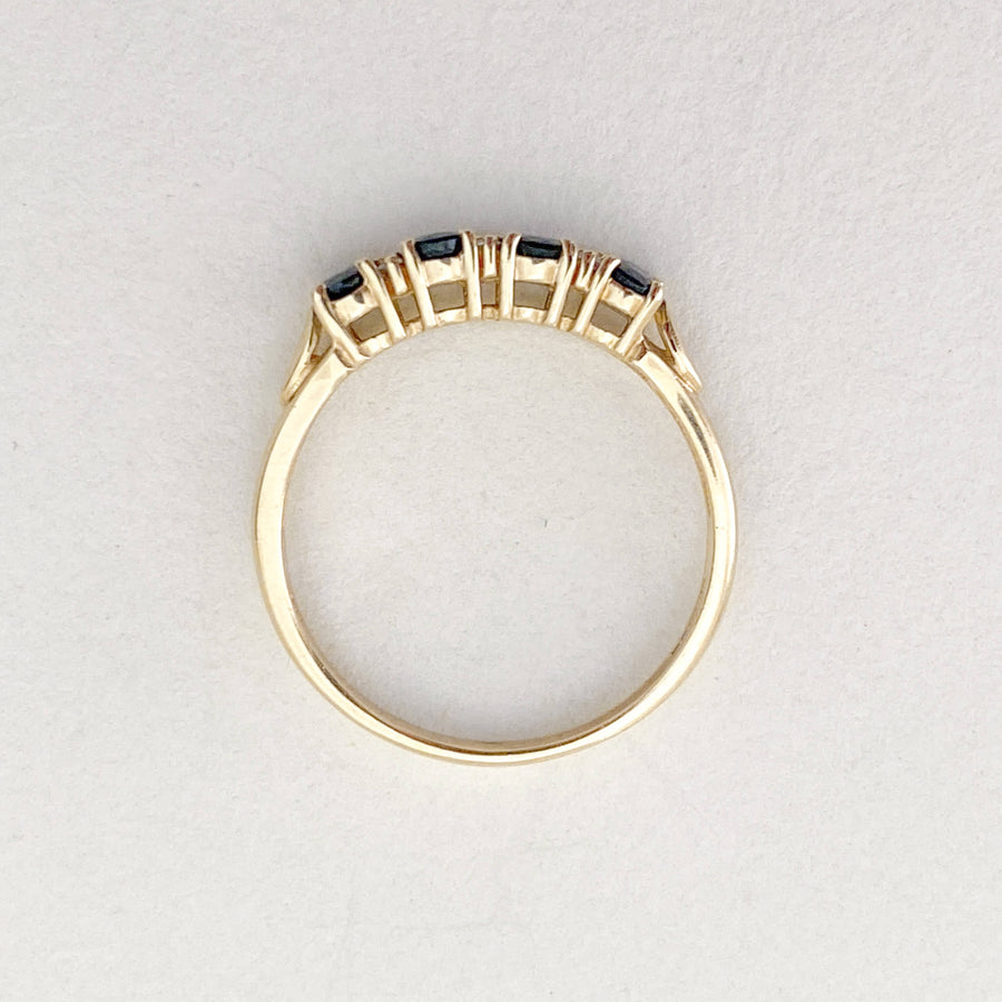 Vintage Sapphire & Diamond Row Ring