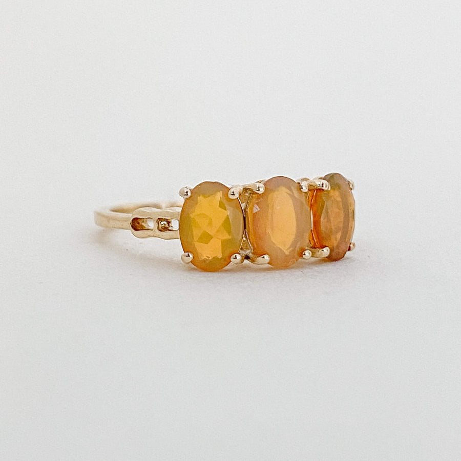 Vintage Orange Opal Trilogy Ring
