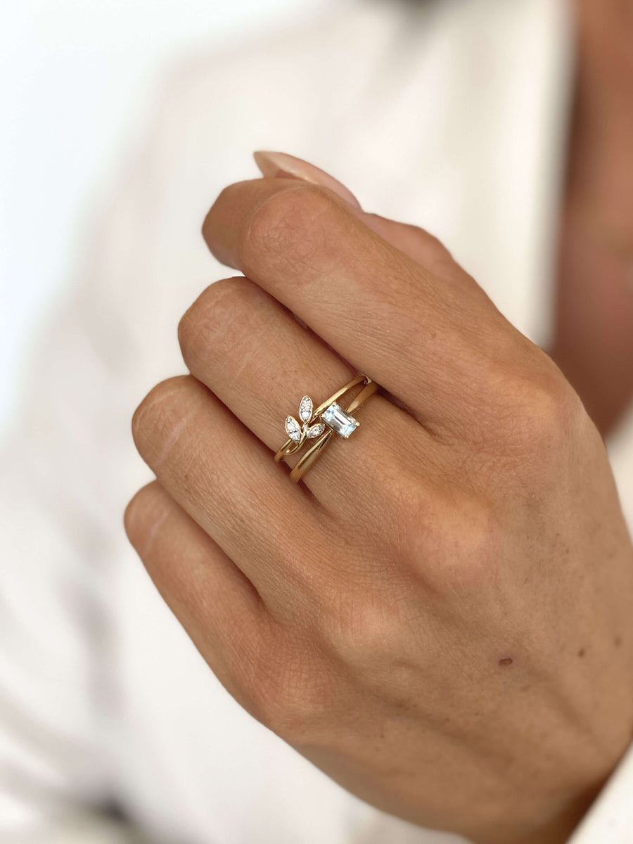 Diamond Leaf Ring
