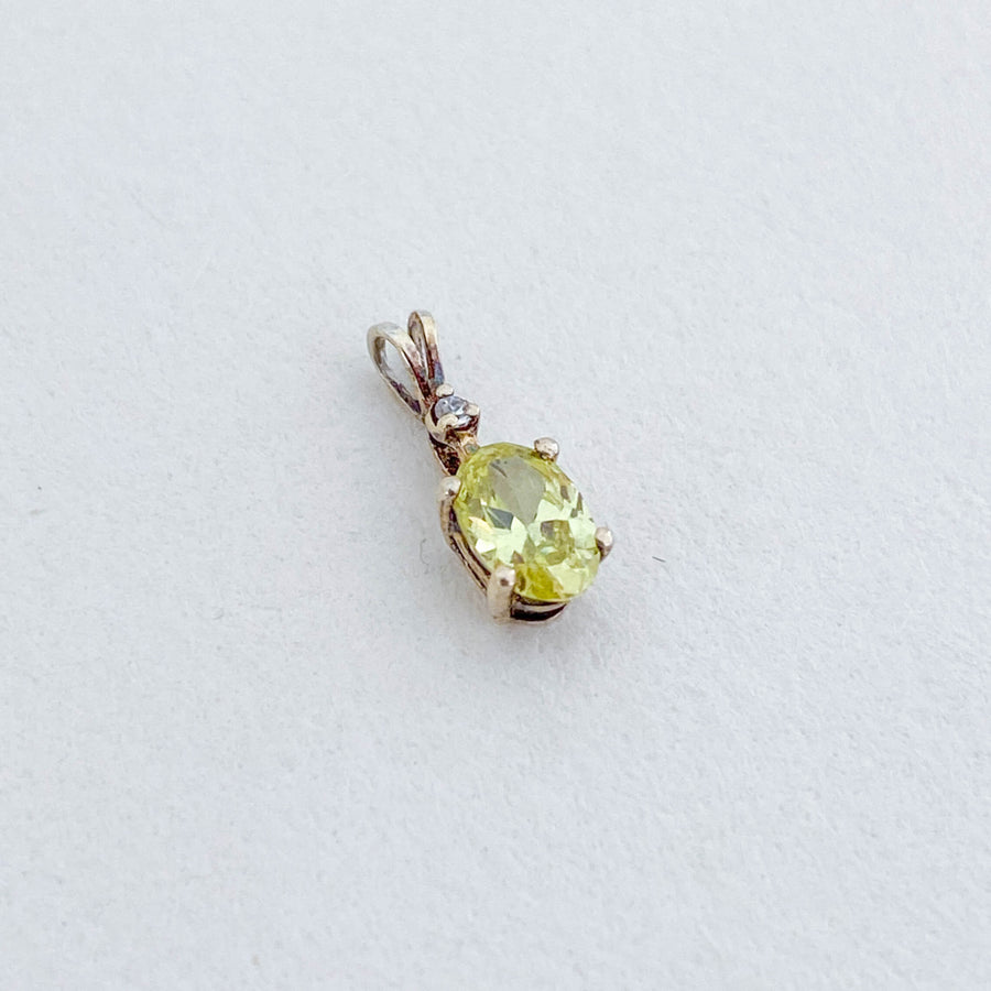 Vintage Peridot & CZ Petite Pendant