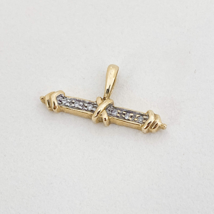 Vintage Diamond T-Bar Pendant