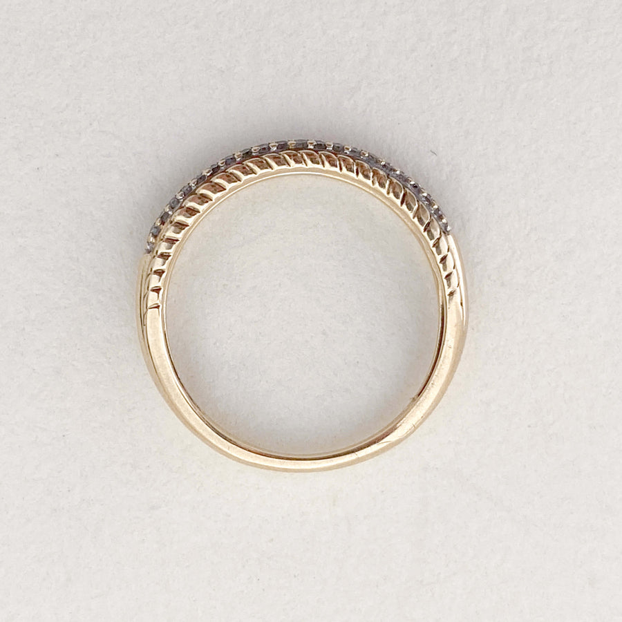 Vintage Diamond Twist Band Ring