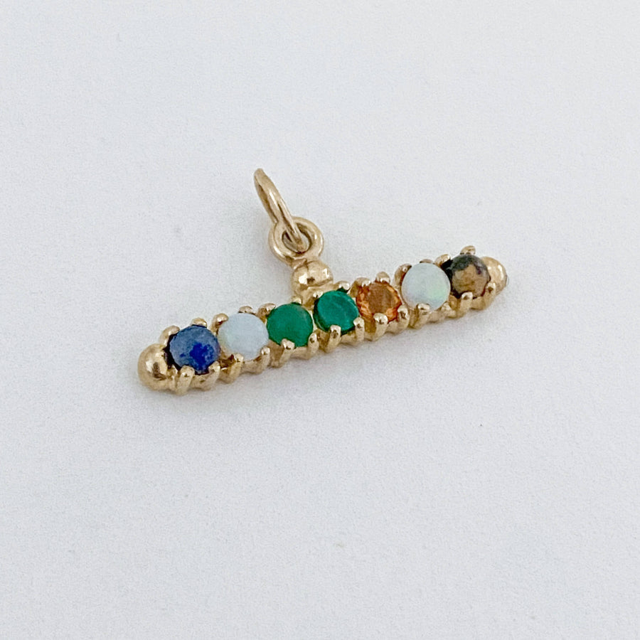 Vintage Rainbow T-Bar Pendant