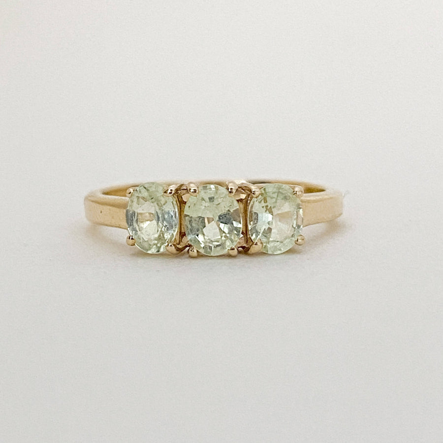 Vintage Prasiolite Trilogy Ring