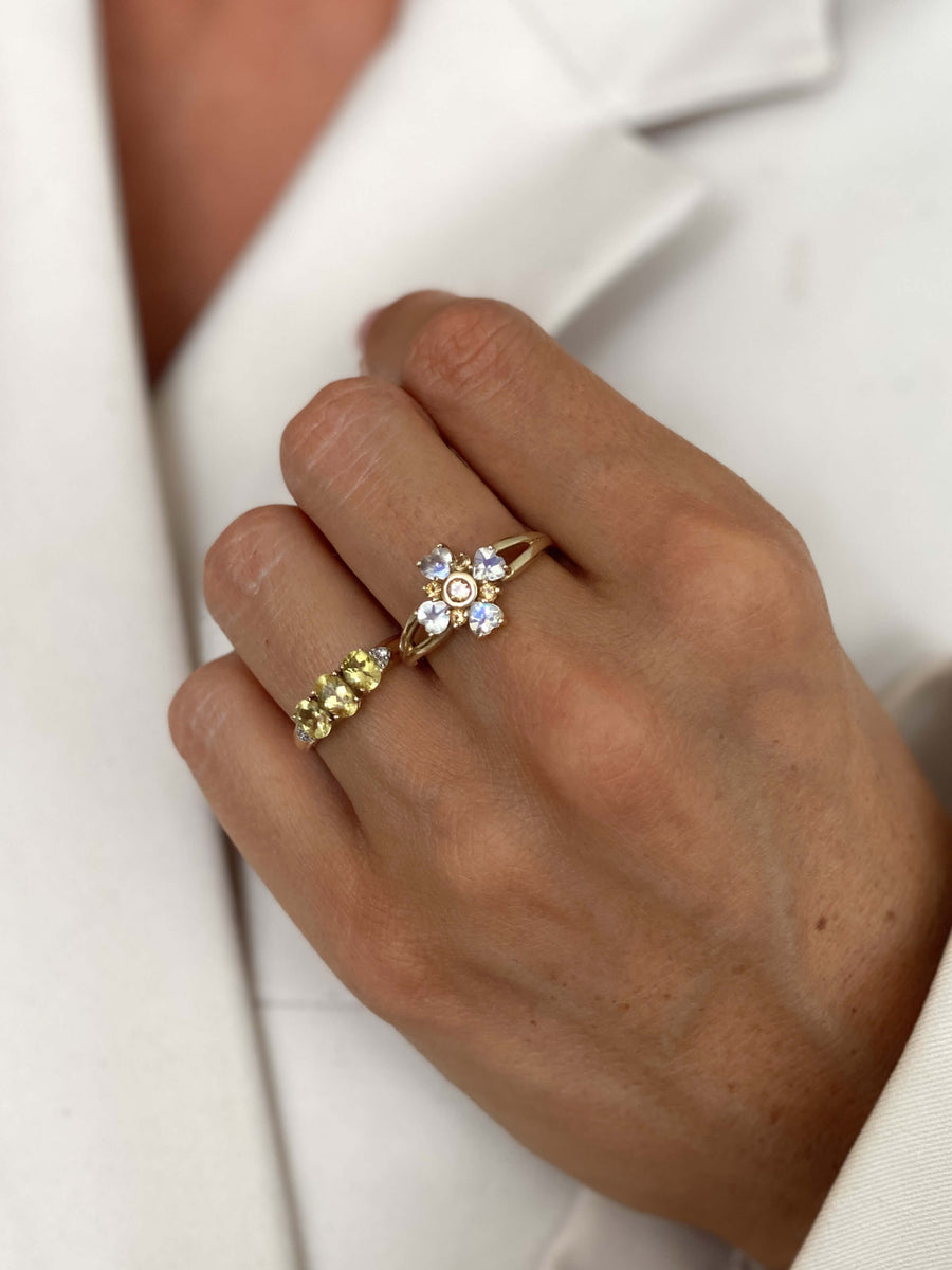Vintage Moonstone & Citrine Éclat Ring