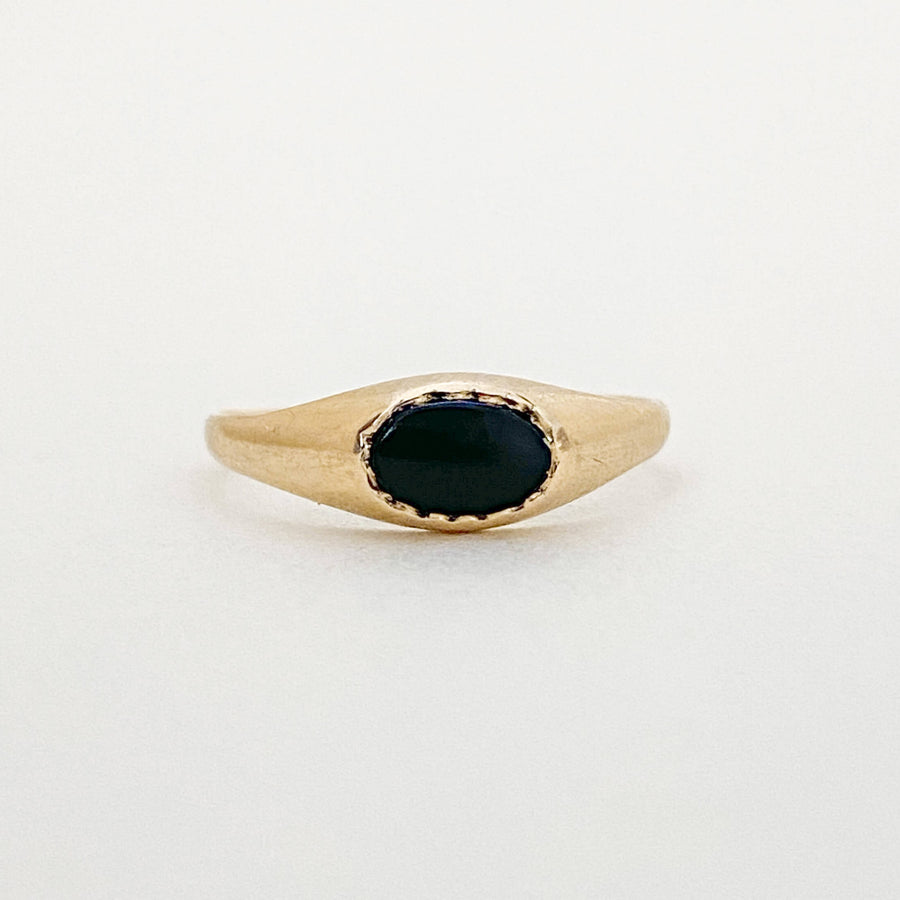Vintage Onyx Bar Petite Ring