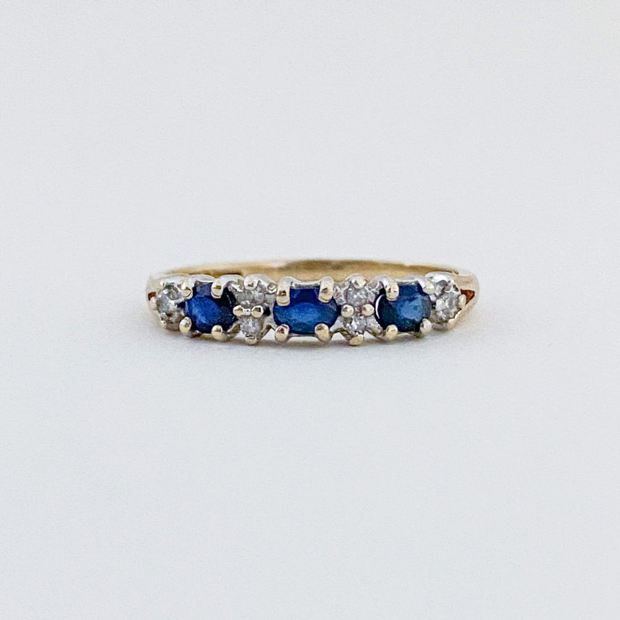 Vintage Sapphire & Diamond Half Eternity Ring