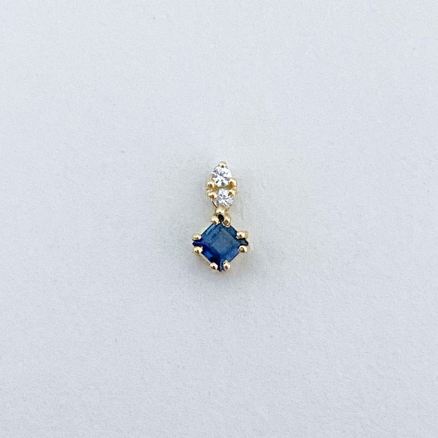 Vintage Sapphire & Diamond Carreaux Petite Pendant