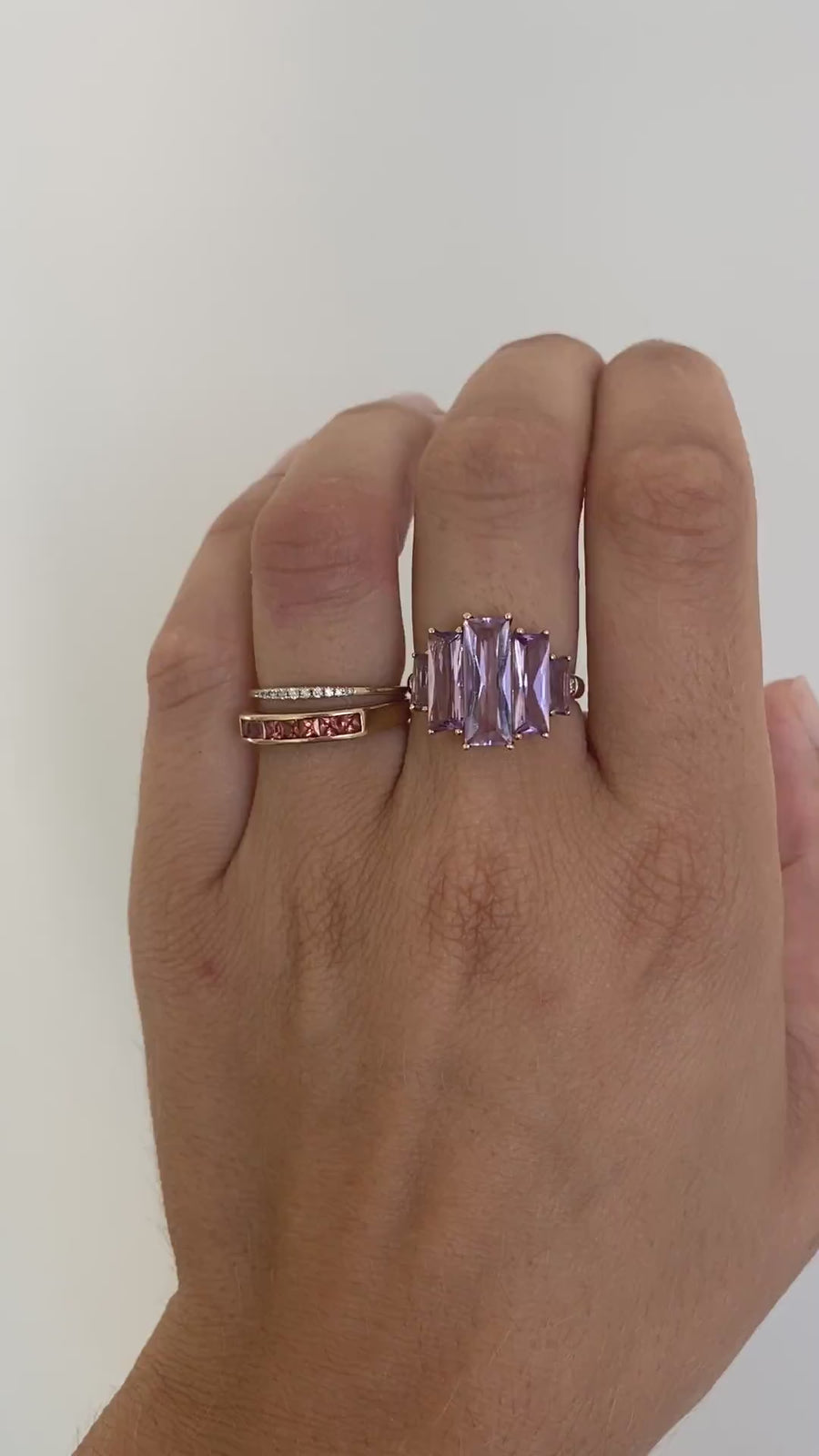 Vintage Diamond Half Eternity Slim Ring