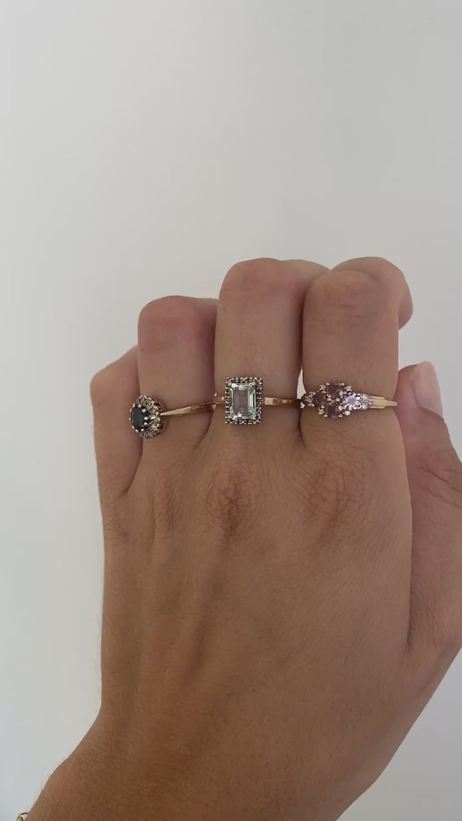 Vintage Sapphire & Diamond Halo Ring