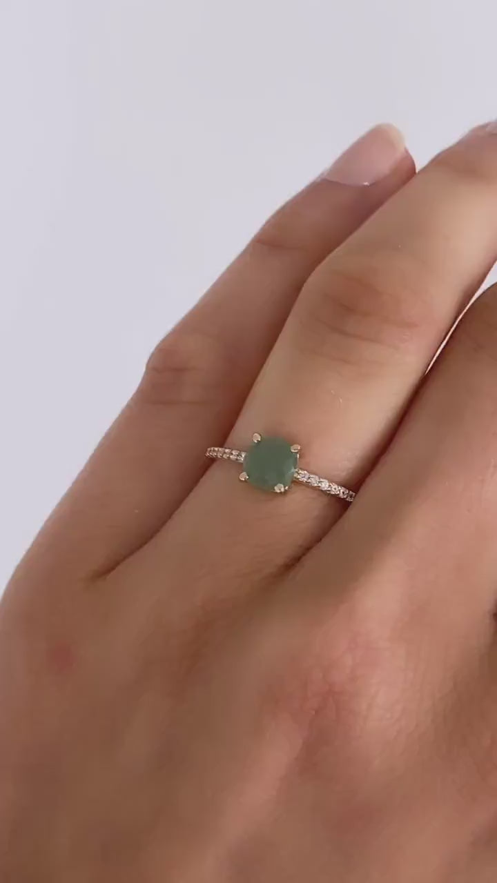 Aventurine & CZ Ring