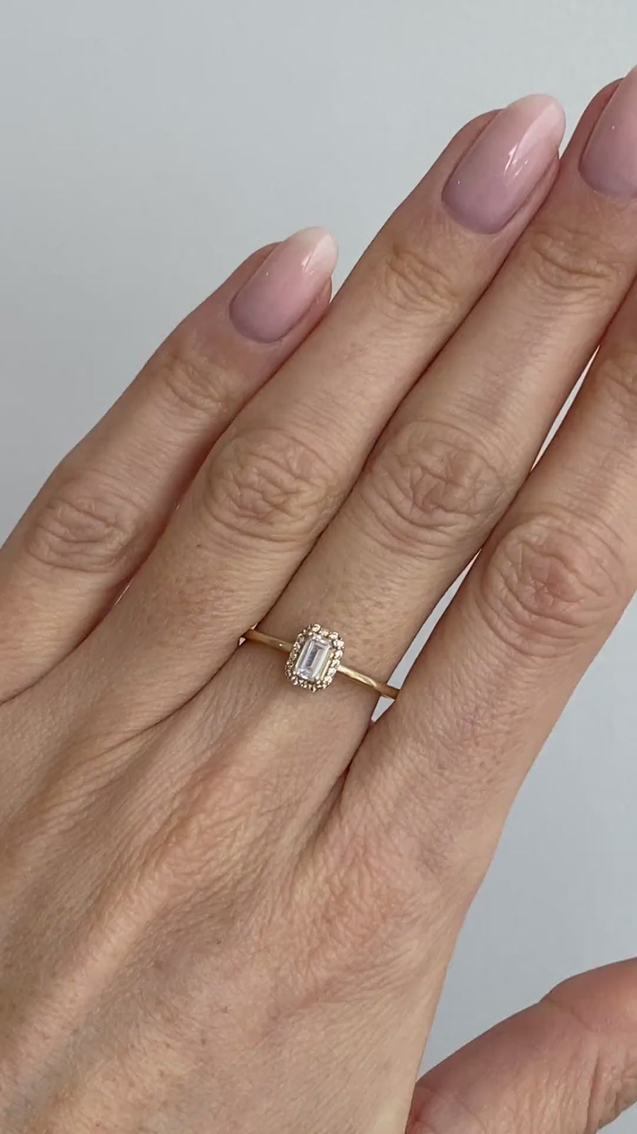 CZ Cushion Halo Ring