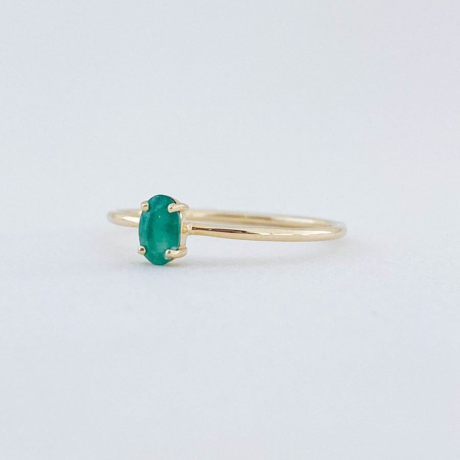 Emerald Oval Petite Ring