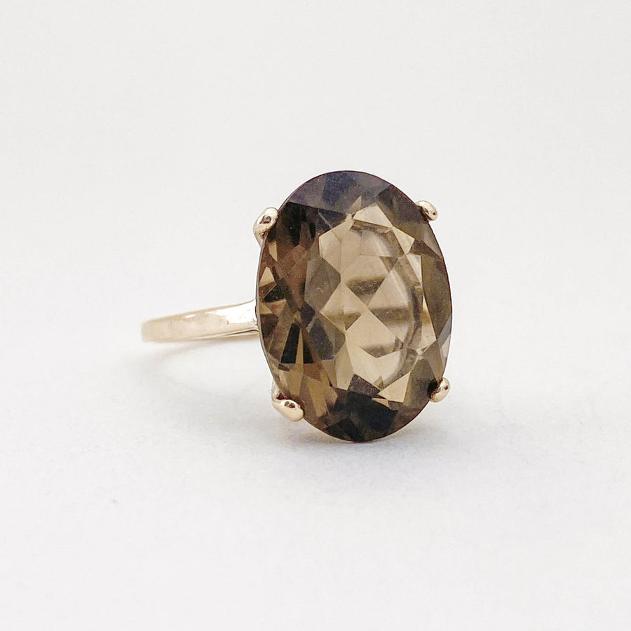 Vintage Smoky Quartz Oval Ring