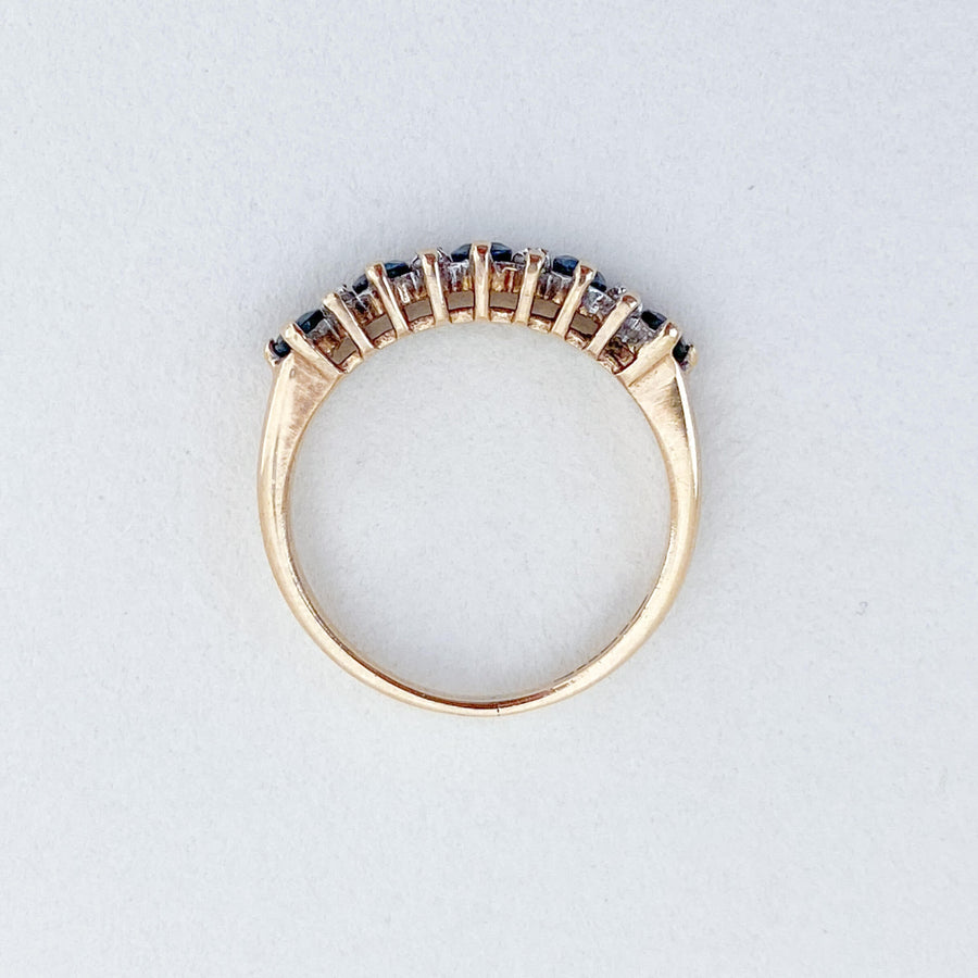 Vintage Sapphire & Diamond Half Eternity Ring