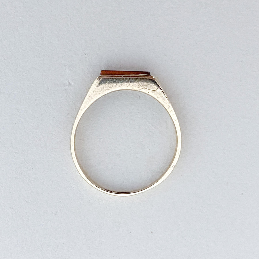 Vintage Orange Onyx Bar Ring