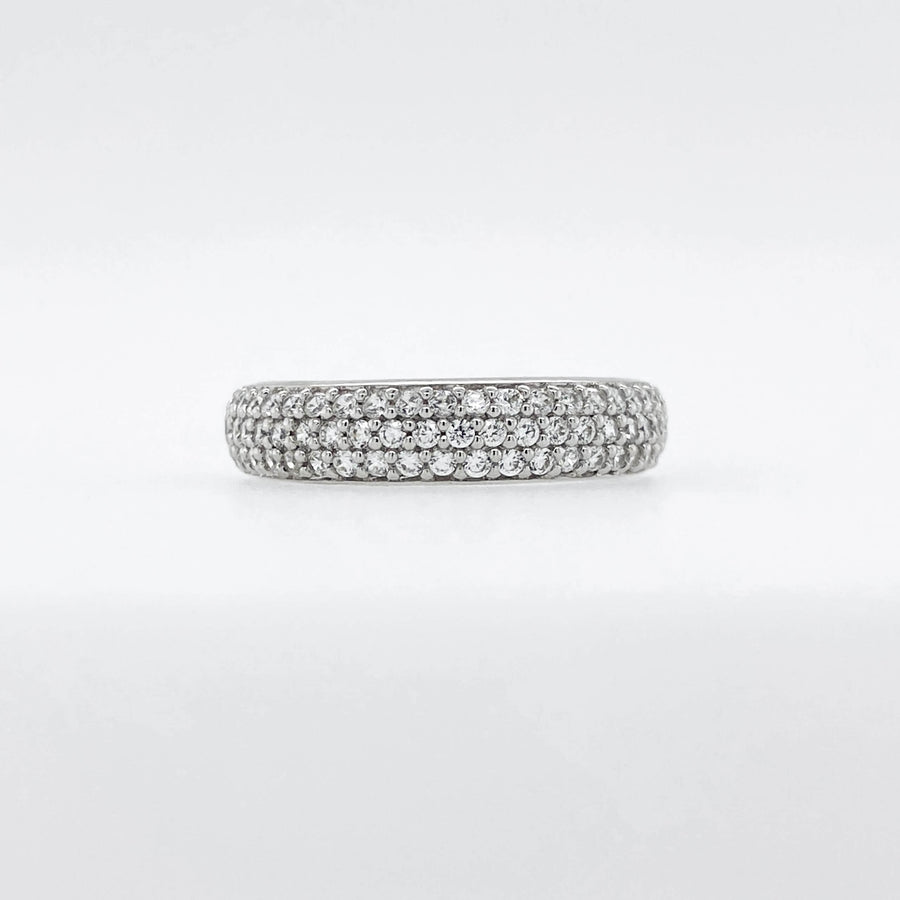 Silver CZ Pave Band Ring