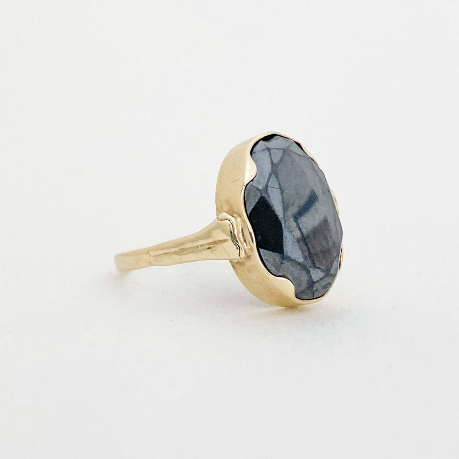 Vintage Hematite Oval Ring