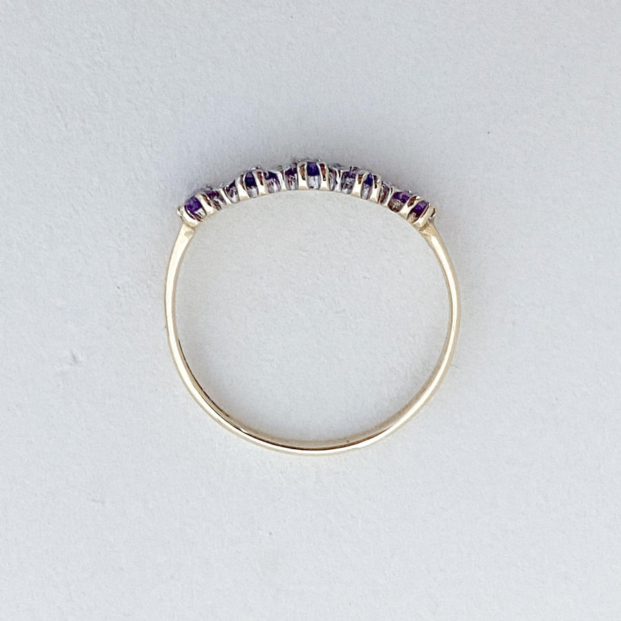 Vintage Amethyst & Diamond Band Ring