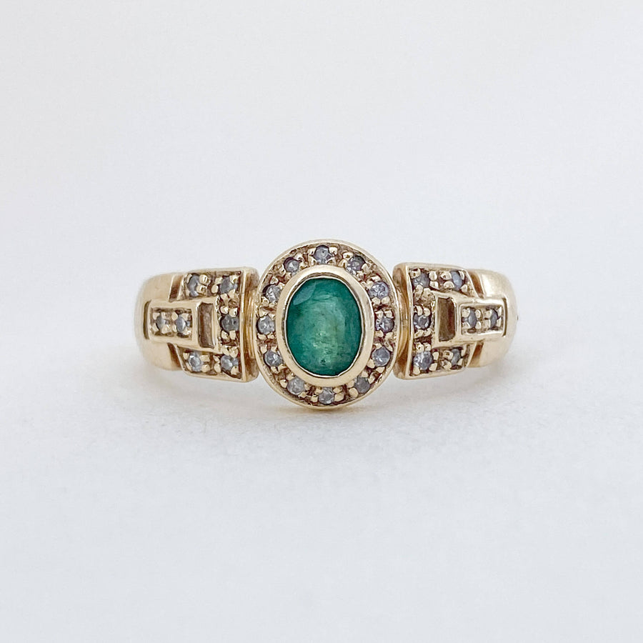Vintage Emerald & Diamond Paradis Ring