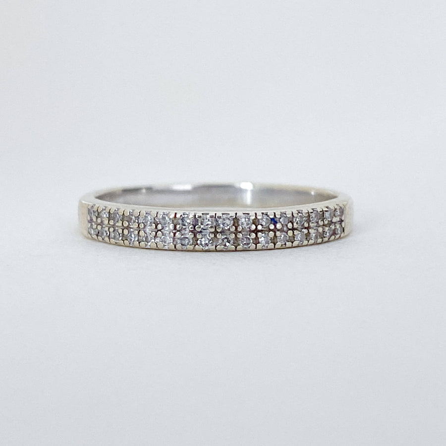 Vintage Diamond White Gold Band Ring