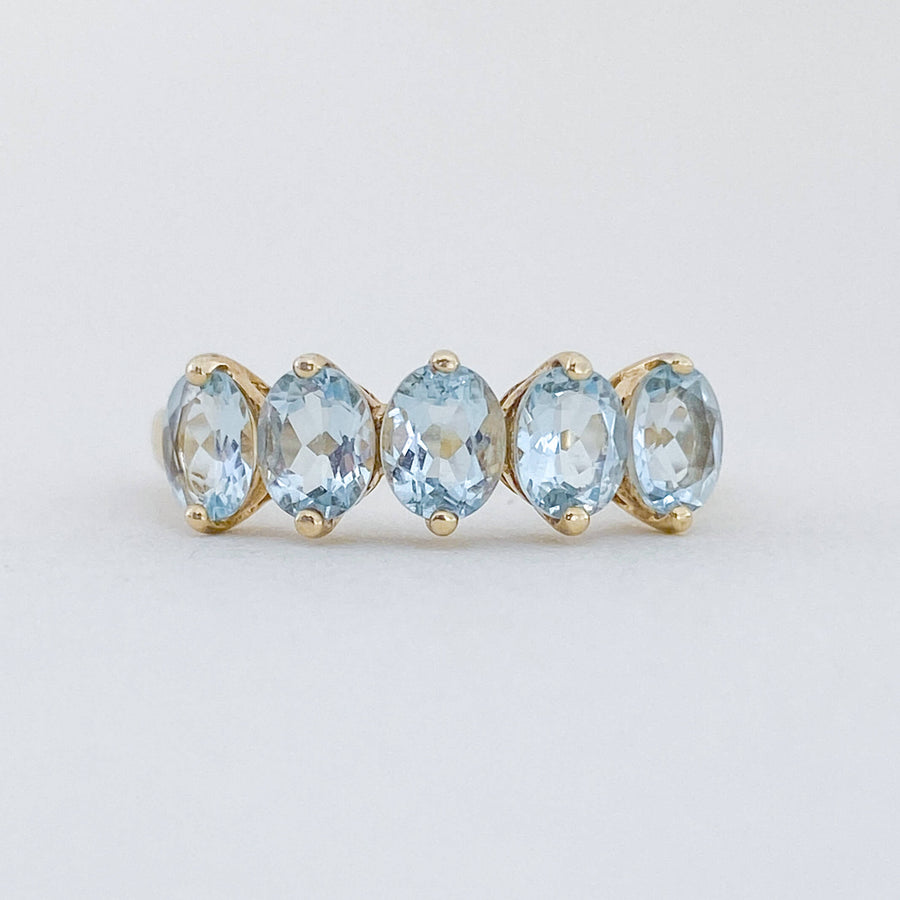 Vintage Aquamarine Cinq Ring