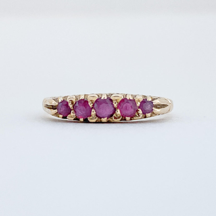 Vintage Ruby Half Eternity Ring