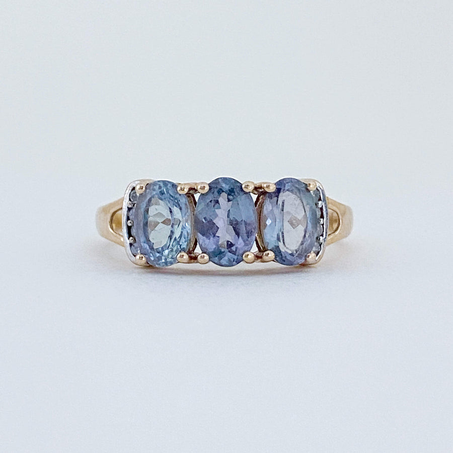 Vintage Quartz & Diamond Triology Ring