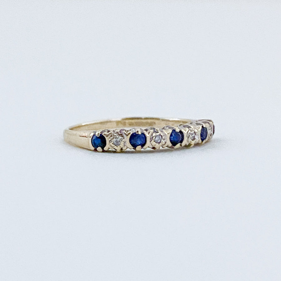 Vintage Sapphire & Diamond Half Eternity Ring