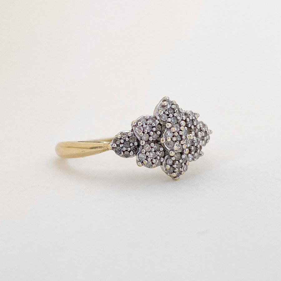 Vintage Diamond Flower Ring