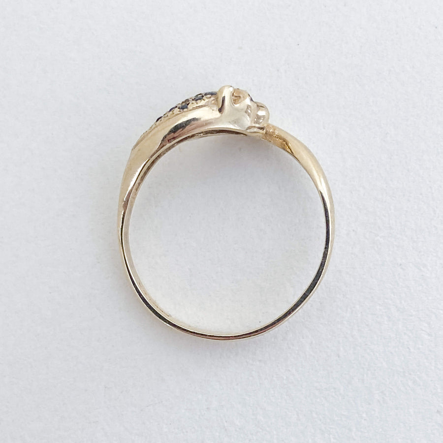 Vintage Sapphire & Diamond Panther Tail Ring
