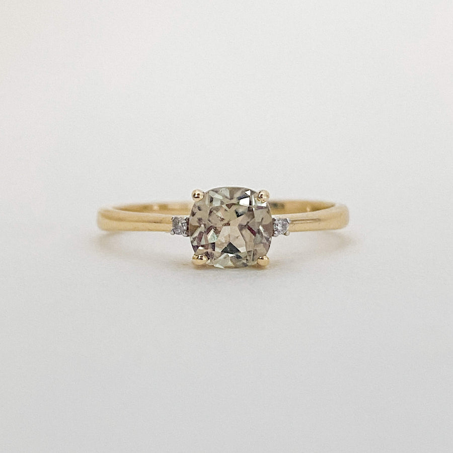 Vintage Chrysoberyl & Diamond Eternelle Ring