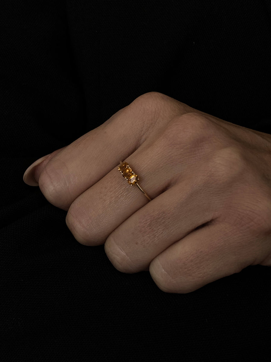 Citrine Trilogy Ring